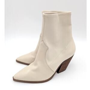 Vince Camuto Gilemini Faux Leather Stacked Heel Mid-Calf Boots Size US9 EU40